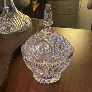 Vintage Crystal Lidded candy dish. High-quality.